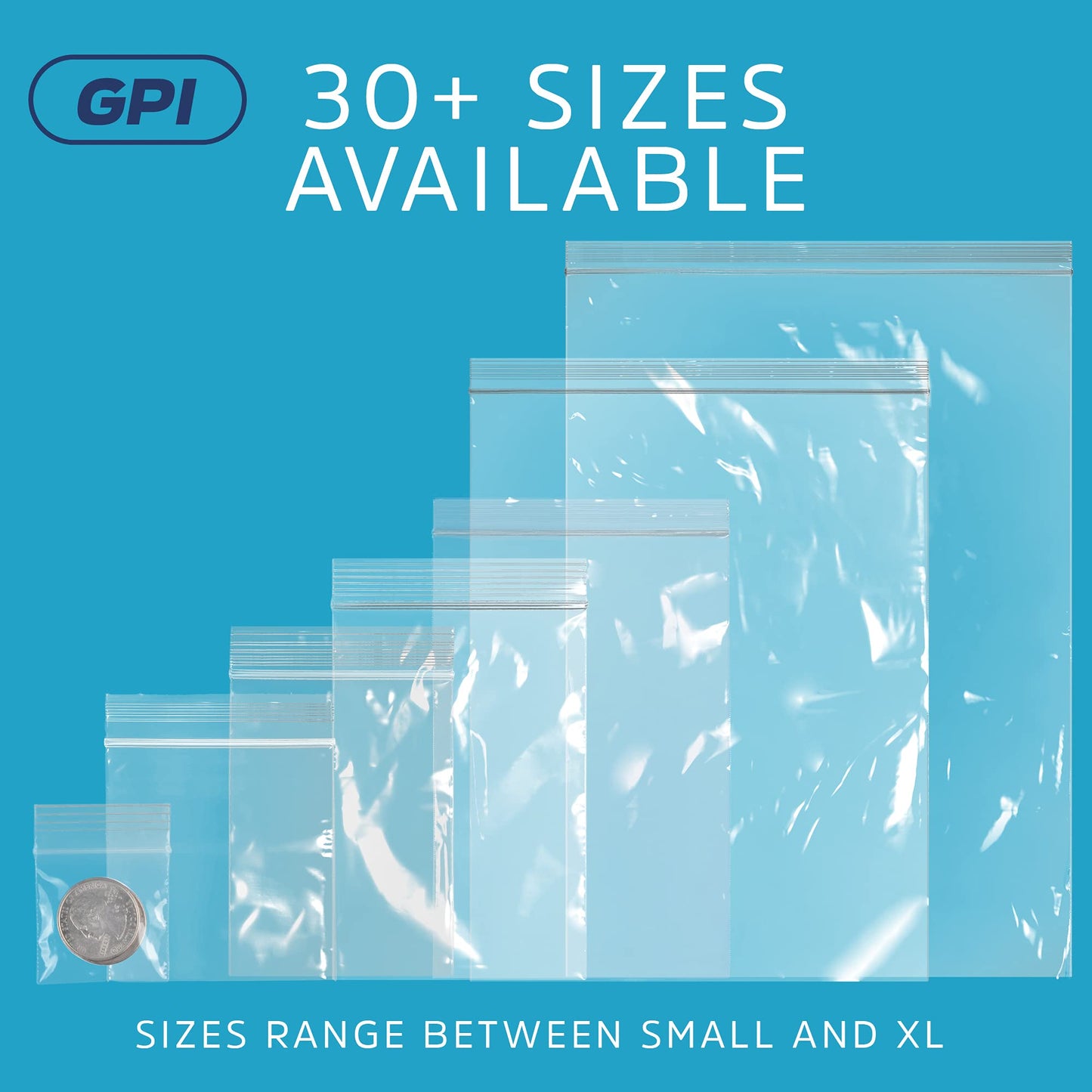 5" x 5" Zip Bags - 200 Count, Small, Clear Plastic Reclosable Zipper Poly Baggies, 2 Mil, with Resealable Zip Top Lock for Packaging Food Storage, Snacks, Candy, Office Supplies & More.