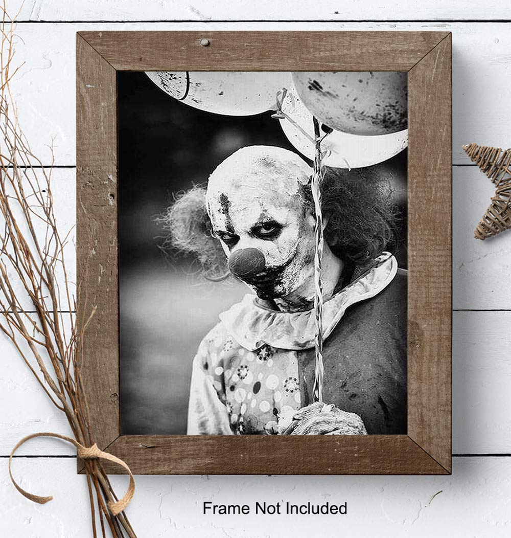 Scary Clown - Creepy Clown - Gothic Wall Art - Gothic Decorations - Goth Wall Decor - Goth Room Decor - Satanic Artwork - 8x10 Horror Movie Poster
