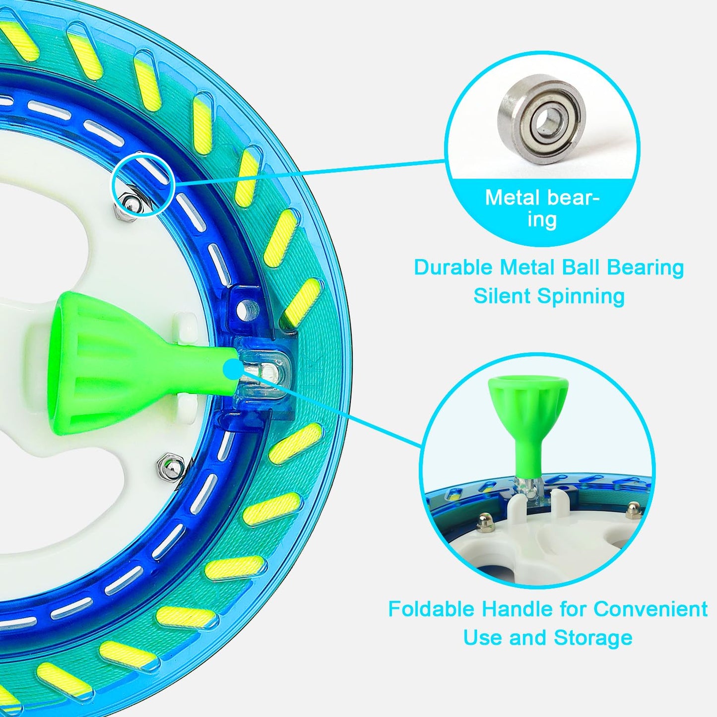 YFAFENGS Kites Reels for Adults, Professional Kite String Reel Winder for Adults, 1000FT Line Spool, Kite String Spool with Lock, for Outdoor Kites(Blue, 7 inches) ﻿ ﻿ ﻿
