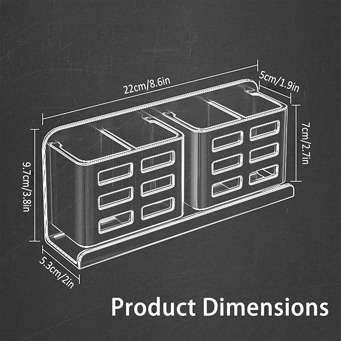 Aluminum Toothbrush Holder Self-Adhesive Hanging Bracket Shower Toothbrush Razor Holder Suitable for Toothbrush, Toothpaste, Razor and Comb etc Bathroom Storage