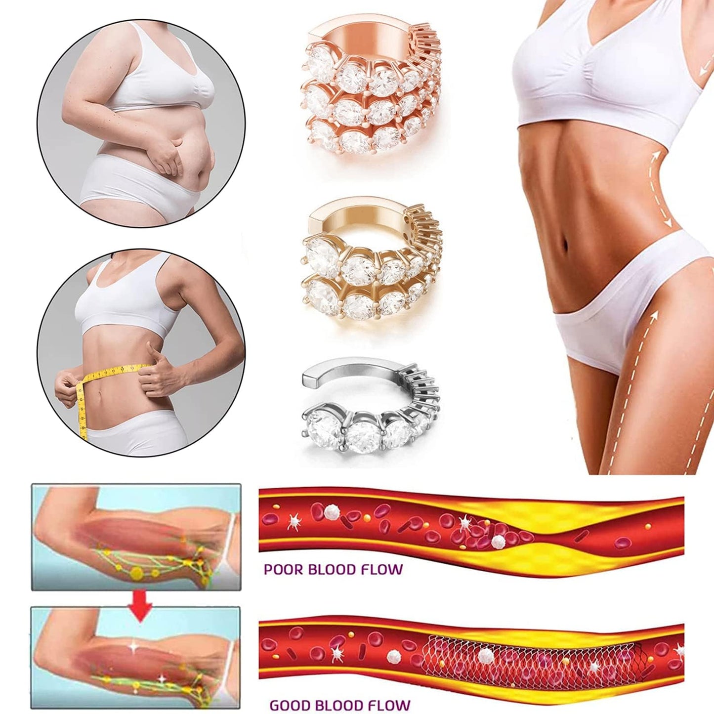 Lymphvity Earrings for Women Magnetotherapy Germanium Acupressure Earrings Lymph Drainage Therapy Earring Jewelry Set