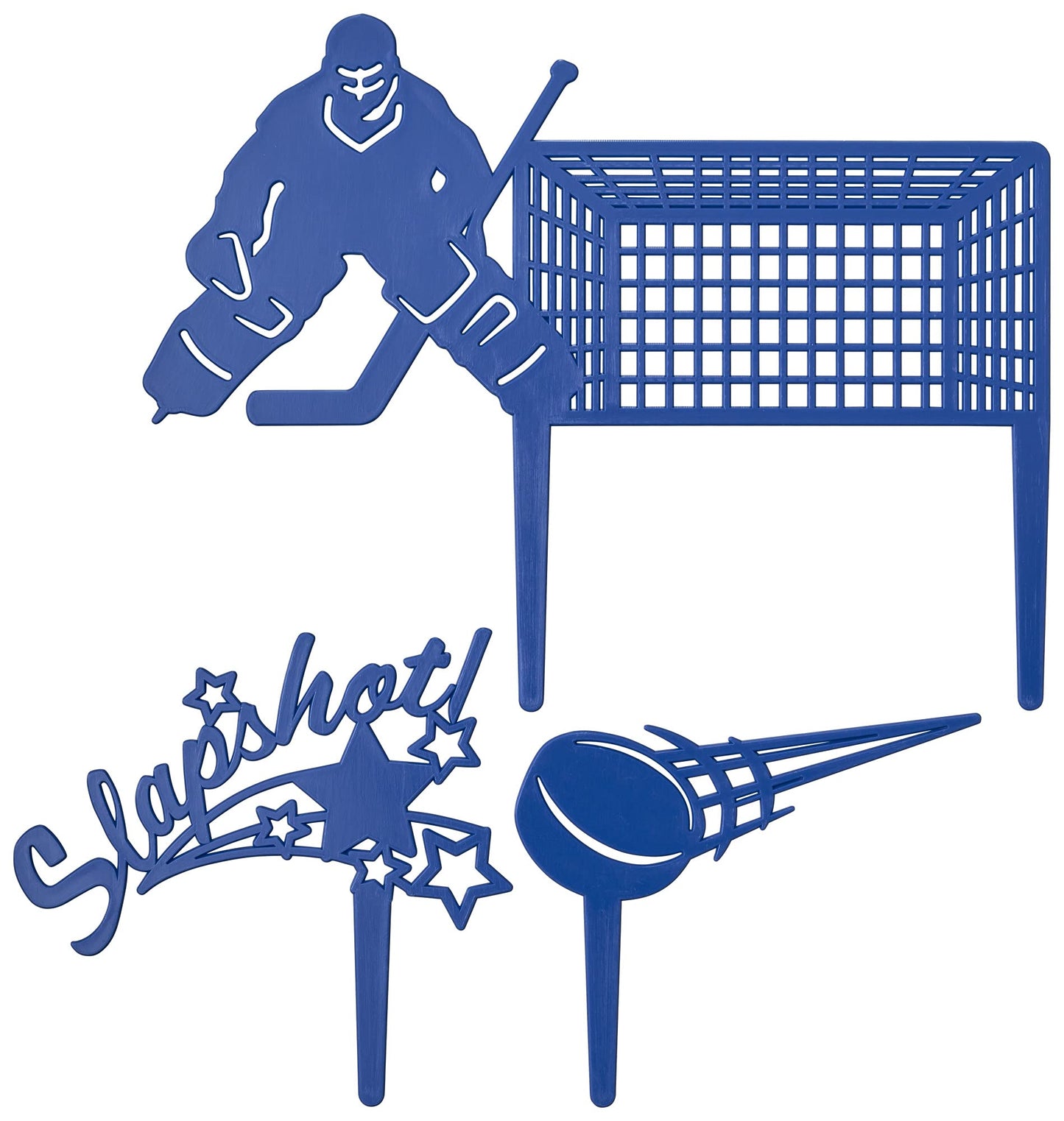 DecoPac 26252 CakeDecorating kit-Slapshot Cake and Cupcake Toppers for Birthdays and Parties, 1 SET, Blue