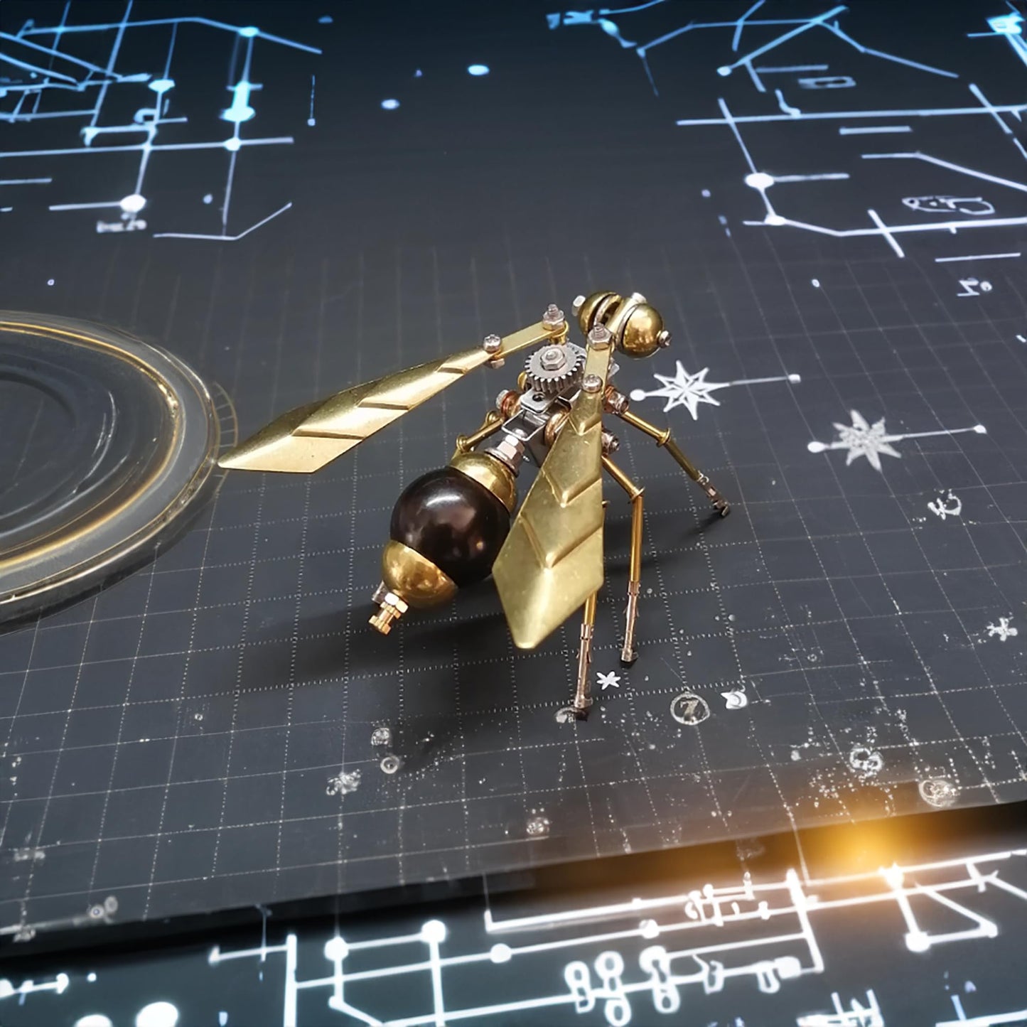 3D Metal Insect Hornet Model Kit, Steampunk Bug Mechanical 3D Puzzle Assembly,DIY Pprojects Metal Building Hobby Kits,Making Kit Arts and Crafts Cool for Birthday(Hornet)