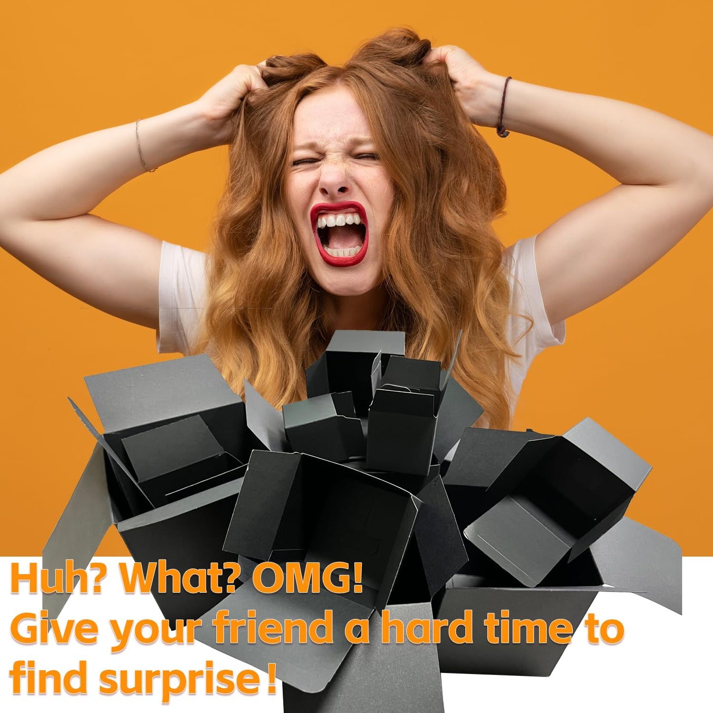 Jsuslife Prank Gift Box, 13PCS Stackable Surprise Nesting Boxes Prank Package Set for Birthday Weddings Anniversaries Christmas, Funny Gag Gifts for Kids and Adults(1.2-5.9IN)