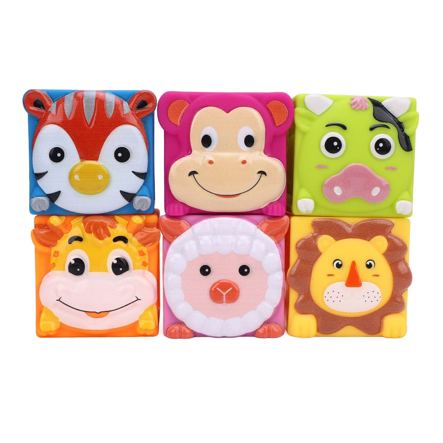 Zunate Soft Baby Building Blocks Toy, Comfortable Rubber Material with Multi Colors and Patterns, Lightweight Stacking Blocks for Infants and Toddlers