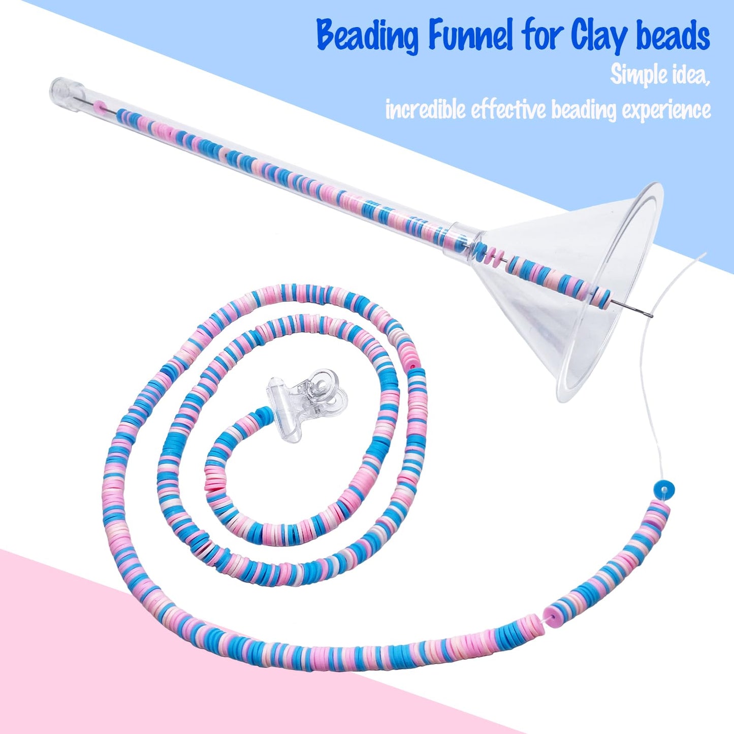 Xmada Beading Funnel - Bead Making Kit with 2 PCS Tools, Needles for Jewelry Making, Bracelets, Necklaces