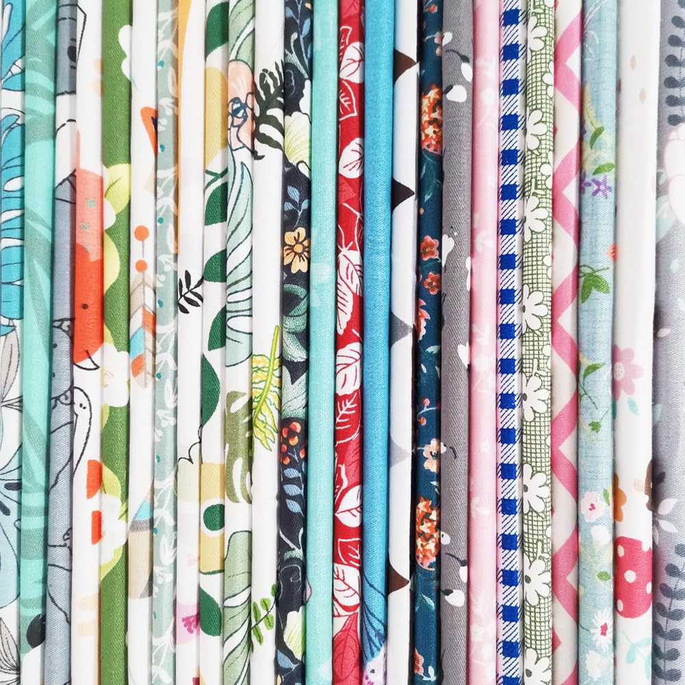 ZGXY Fabric, 50 pcs/lot Top Cotton 8" x 8" (20cm x 20cm) Squares Patchwork, Precut Multi-Color and Different Pattern for Sewing Quilting Crafting, Home Party Craft Fabric DIY Sewing Mask
