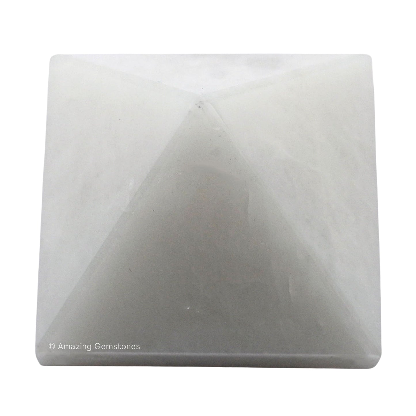Amazing Gemstone Snow Quartz Pyramid Crystal Healing Stones - 1.5" Great Pyramid Figurine of Natural Stone Pyramid for Meditation, Reiki, Chakra Balancing and Crystal Pyramids Grid