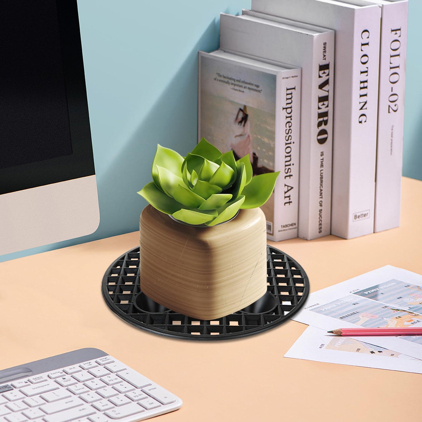 HNBun 18 PCS Plant Level Pot Elevator, 20 cm / 8 Inch Plant Riser Holder Plastic Floor Protector Plant Trivet, Plant Stand Indoor Outdoor for Prevent Rot and Damage on Patio & Deck