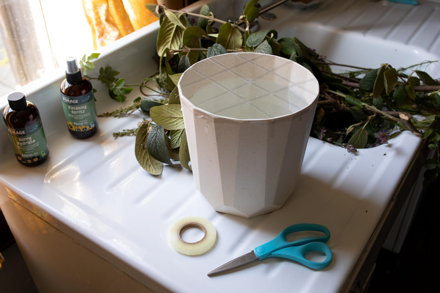 Oasis Forage Floral Spacing Tape 1/4" x 90' Clear Forage Floral Spacing Tape | Waterproof Multi-Surface Grid Tape |8 Pack - Retail Ready Packaging