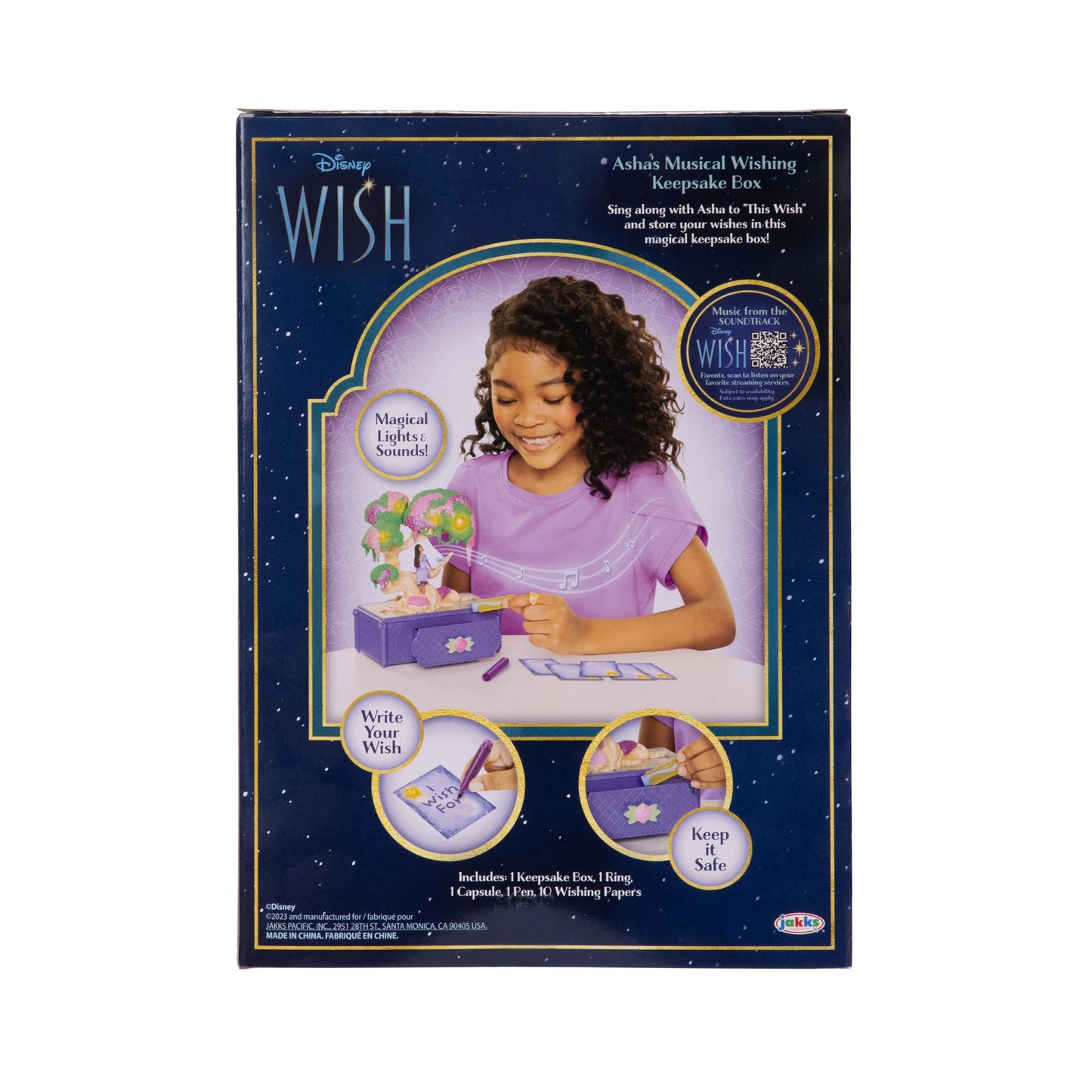 Disney's Wish Jewelry Box Asha's Wishing Tree Keepsake Musical Box with Star Toy Ring