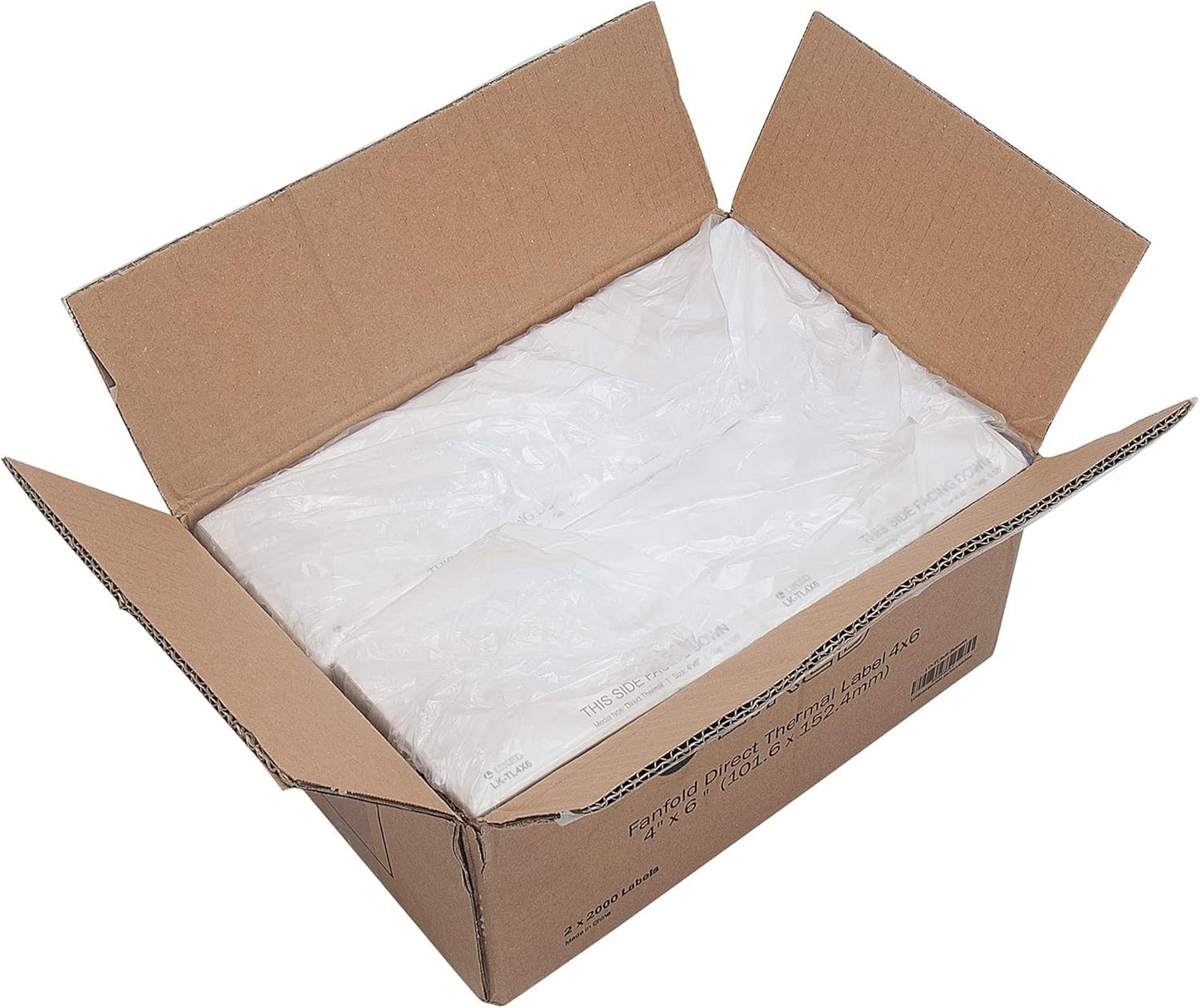 L LIKED 4000 4x6 Thermal Shipping Labels Fanfold, Direct Thermal Printer Labels Compatible with Zebra Rollo - Perforated Strong Adhesive