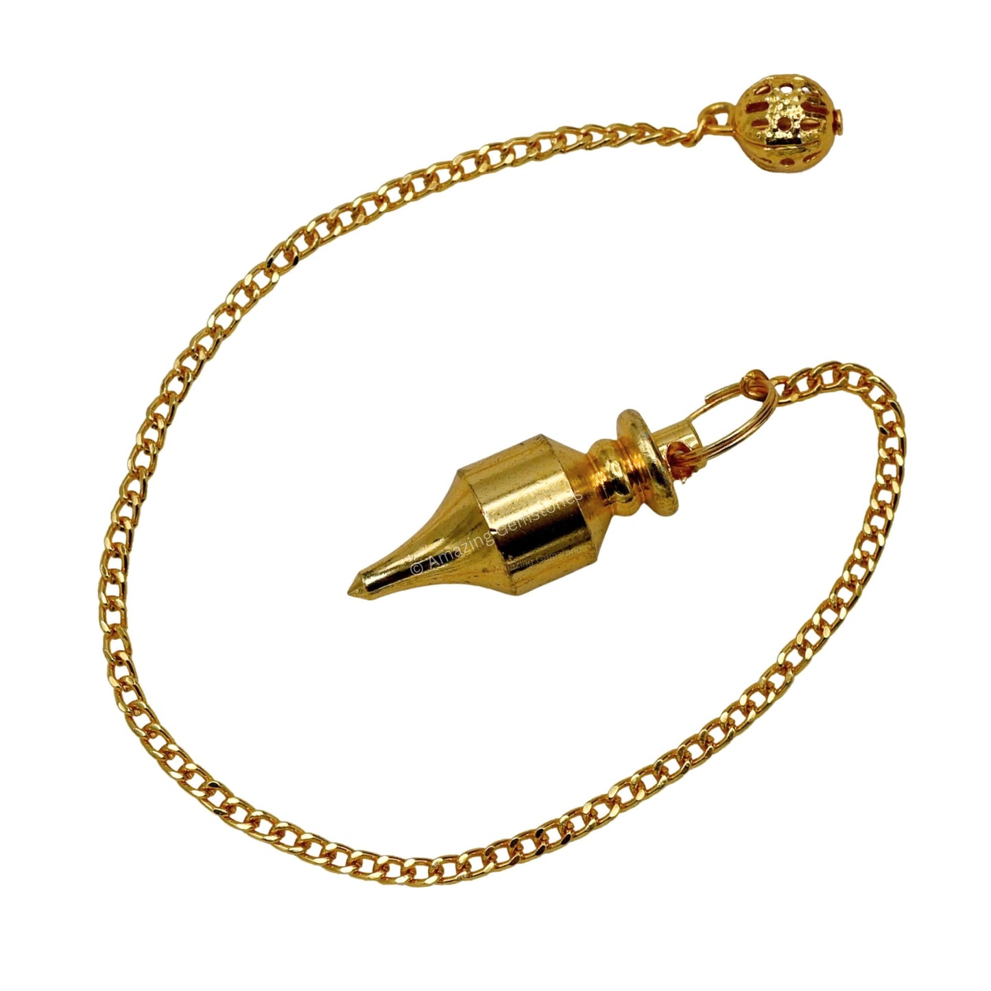 Amazing Gemstone Healing Metal Pendulums for Divination, Gold Long Point Steel Copper Pendulum High Energy Pendulo de Bronce Pendulos de Mesa MP32