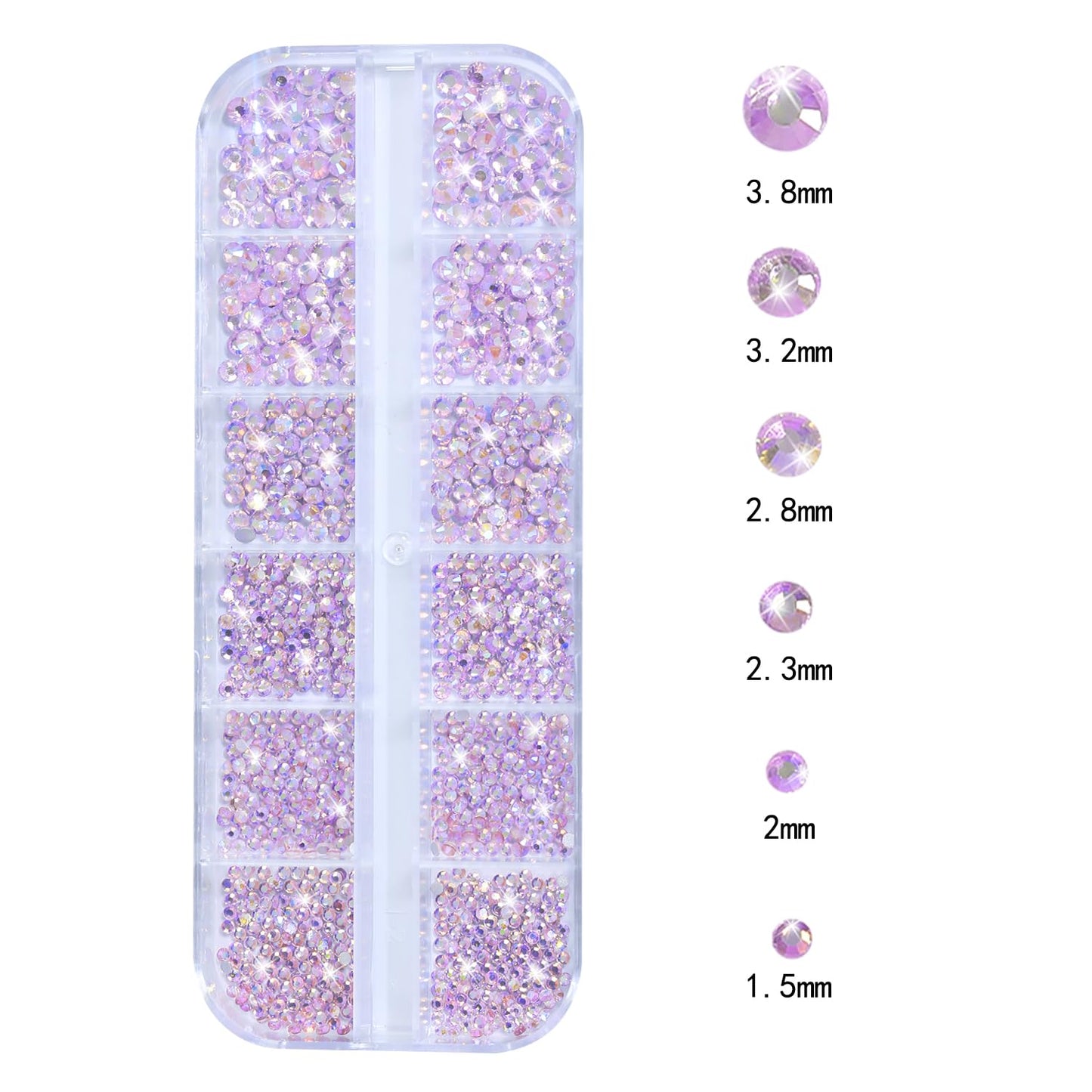 Nail Rhinestones - 3D Multi Shape Size, Crystal, Manicure Rhinestones Charms, Light Pink AB Nail Gems, Flat Back, with Kit, for Nail Art, DIY Decorations