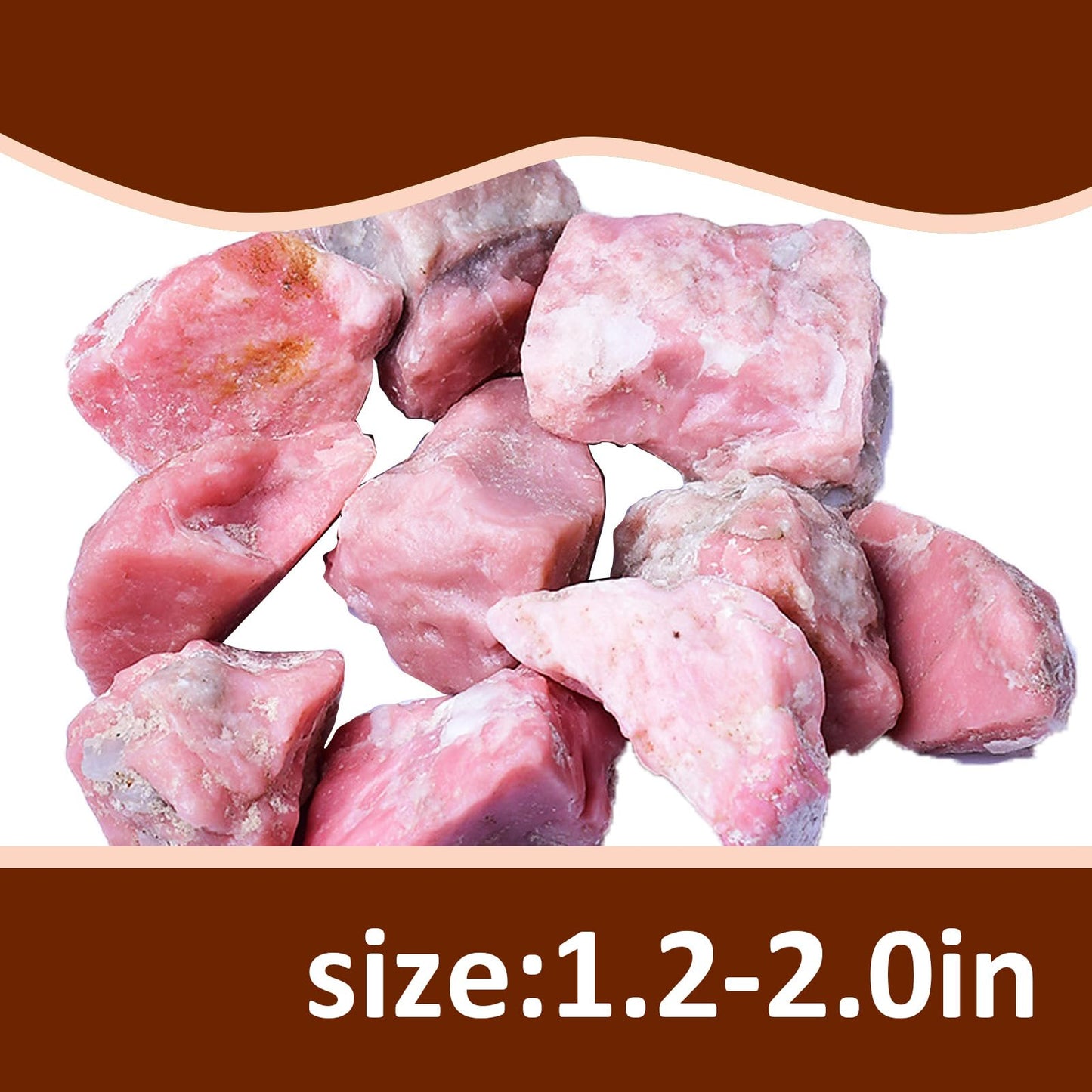 Raw Crystals, Large 1.2-2.0" Healing Crystal Natural Rough Stones for Intuition,Chakra,Meditation,Decoration,Polishing,Energy Work (Pink Opal, 3.5oz-1.2-2.0"raw Crystals)