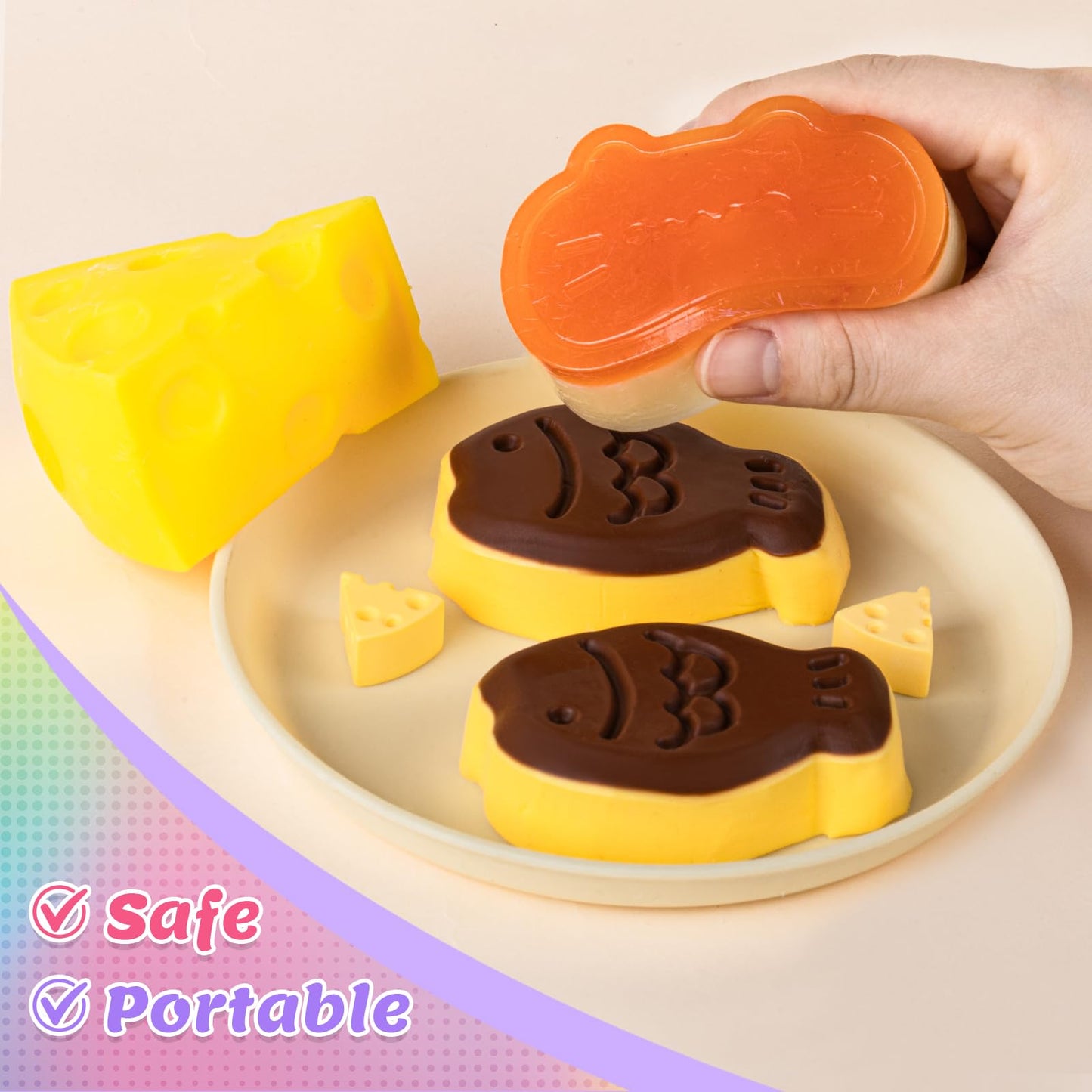 Taba Squishy Making Kit, DIY Taba Squishy Kit, 18oz FuFu Squishy 7 Molds Silicone, Liquid Silicone 1:1 AB Ratio Epoxy Resin Mix for Squishy, Stress Relief Taba Squishies, Gifts for Any Occasion