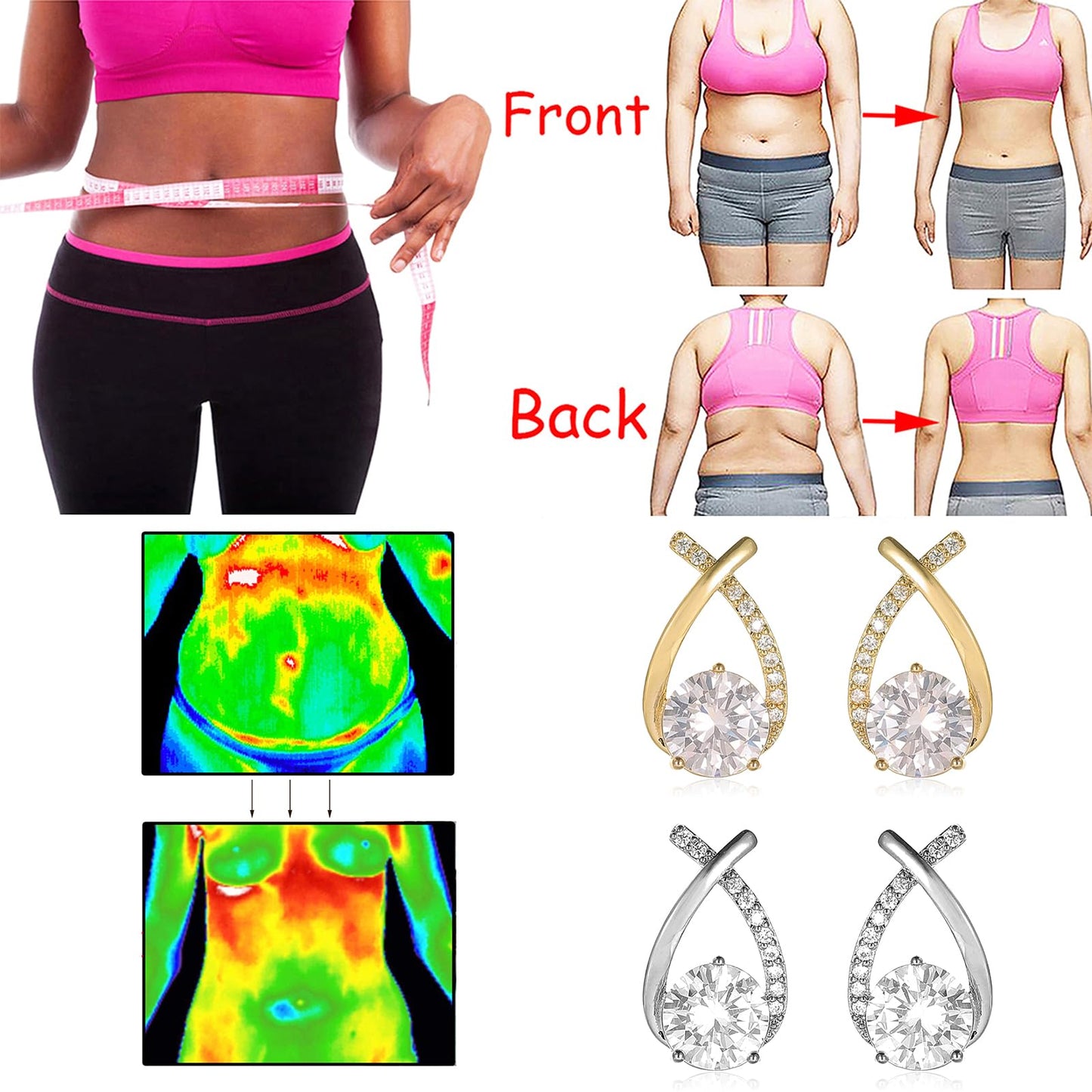 Lymphvity Earrings for Women Magnetotherapy Germanium Acupressure Earrings Lymph Drainage Therapy Earring Jewelry Set