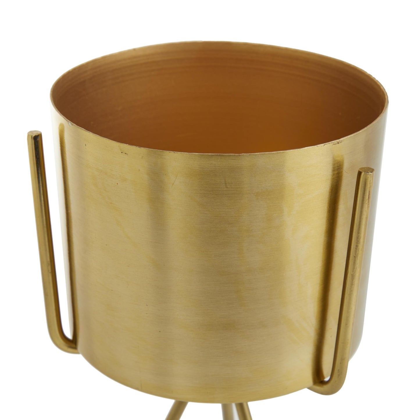 CosmoLiving by Cosmopolitan Metal Indoor Outdoor Planter Small Small Planter Pot with Removable Stand, Set of 2 Planters 12", 9"H, Gold