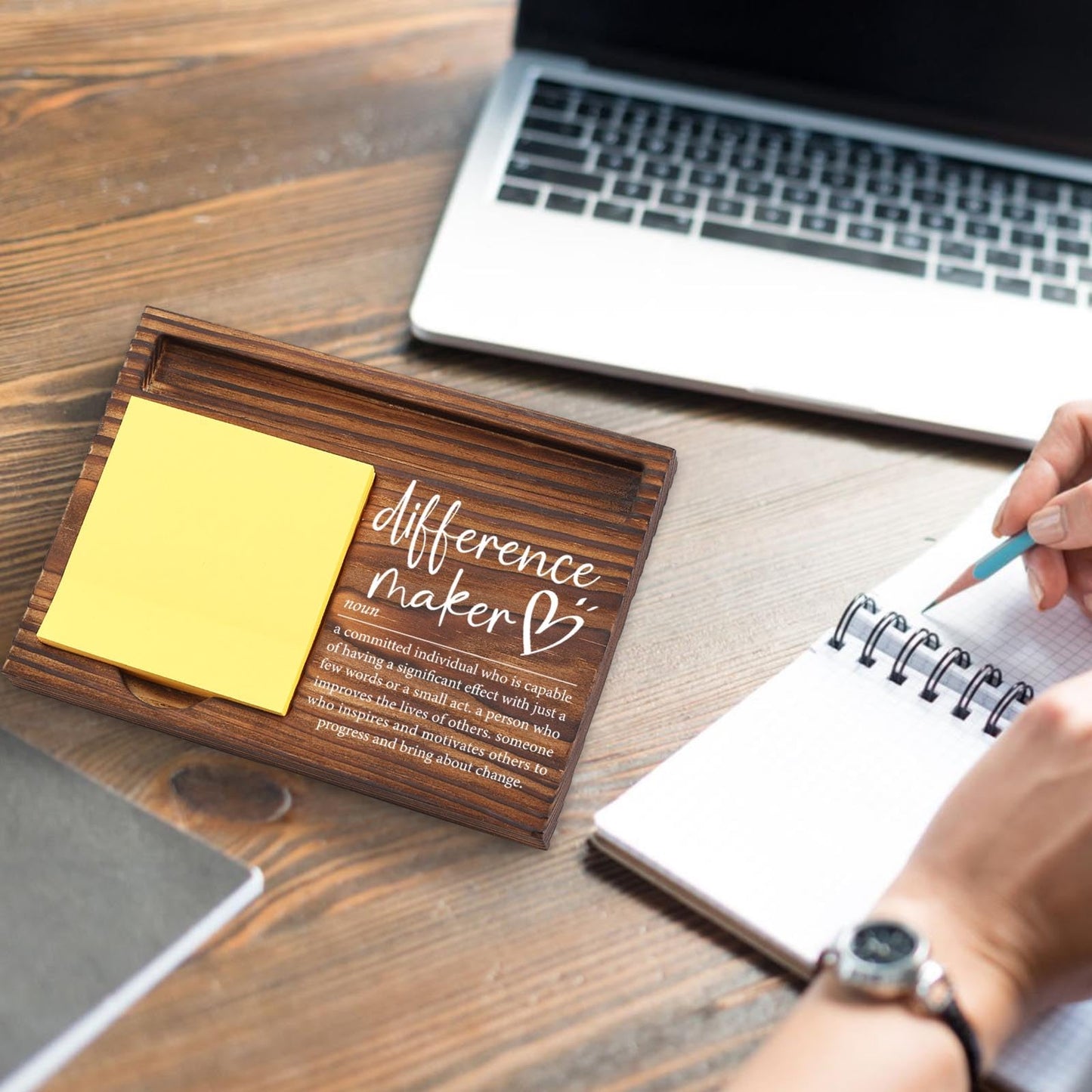Difference Maker Gift, Difference Maker Appreciation Thank You Gift for Employee Coworker Teacher Mentor Coach Mentor Leader, Difference Maker Company Gift Desk Self-Stick Note Pad Holders TZP09