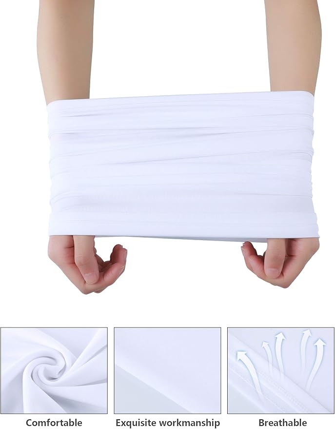 Geyoga 8 Pieces Winter Face Mask for Men UV Protection Mask Sunscreen Breathable Windproof Neck Gaiters Scarf Fishing Cycling Running (White)