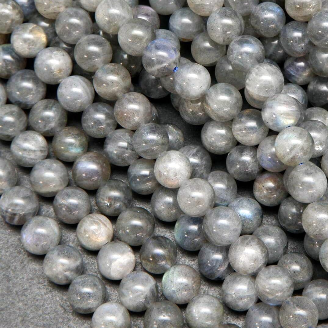 Zenkeeper 108 Pcs Labradorite Gemstone Beads for Jewelry Making 8 MM Labradorite Gemstones Loose Stone Beads
