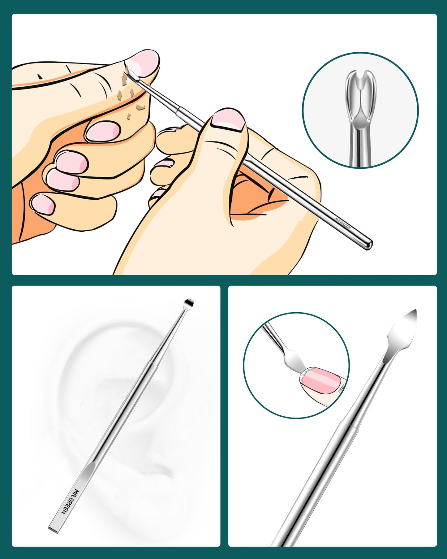 MR.GREEN 10-in-1 Manicure Kit Pedicure Set, German Stainless Steel Nail Clipper Set, Professional Precise Nail Kit, Personal Multi-Functional Care Tools for Women and Men with Quality PU Leather Case