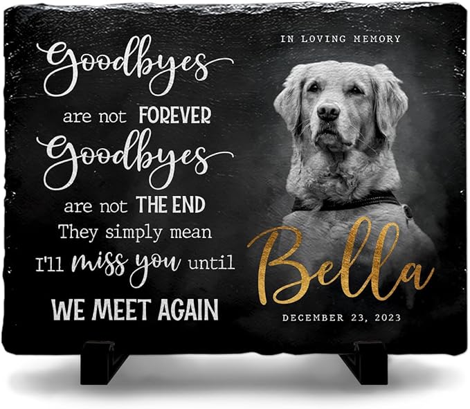 Kilyhome Custom Pet Memorial Stone - 'Goodbyes are Not Forever'