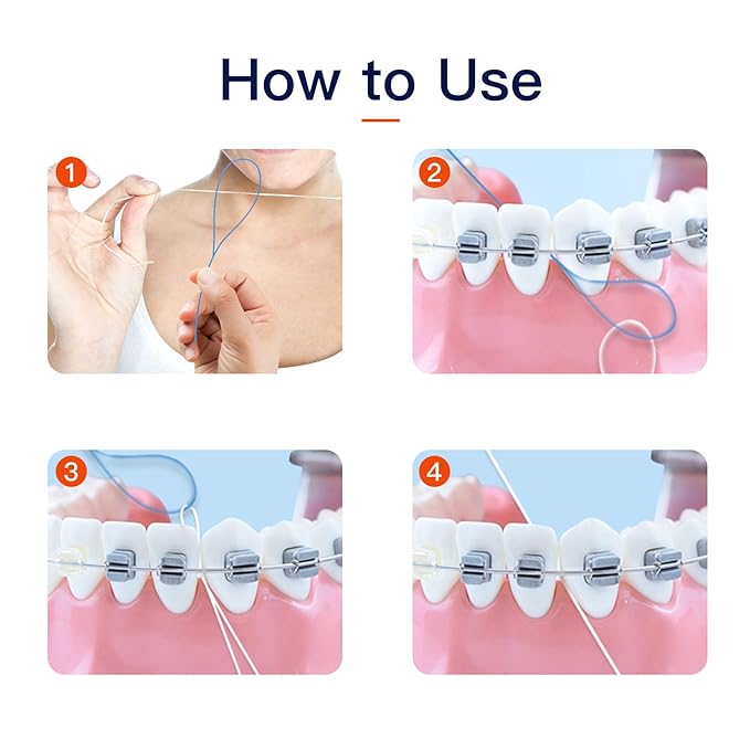 Floss Threaders for Braces, Bridges, and Implants 400 Count (Pack of 8)