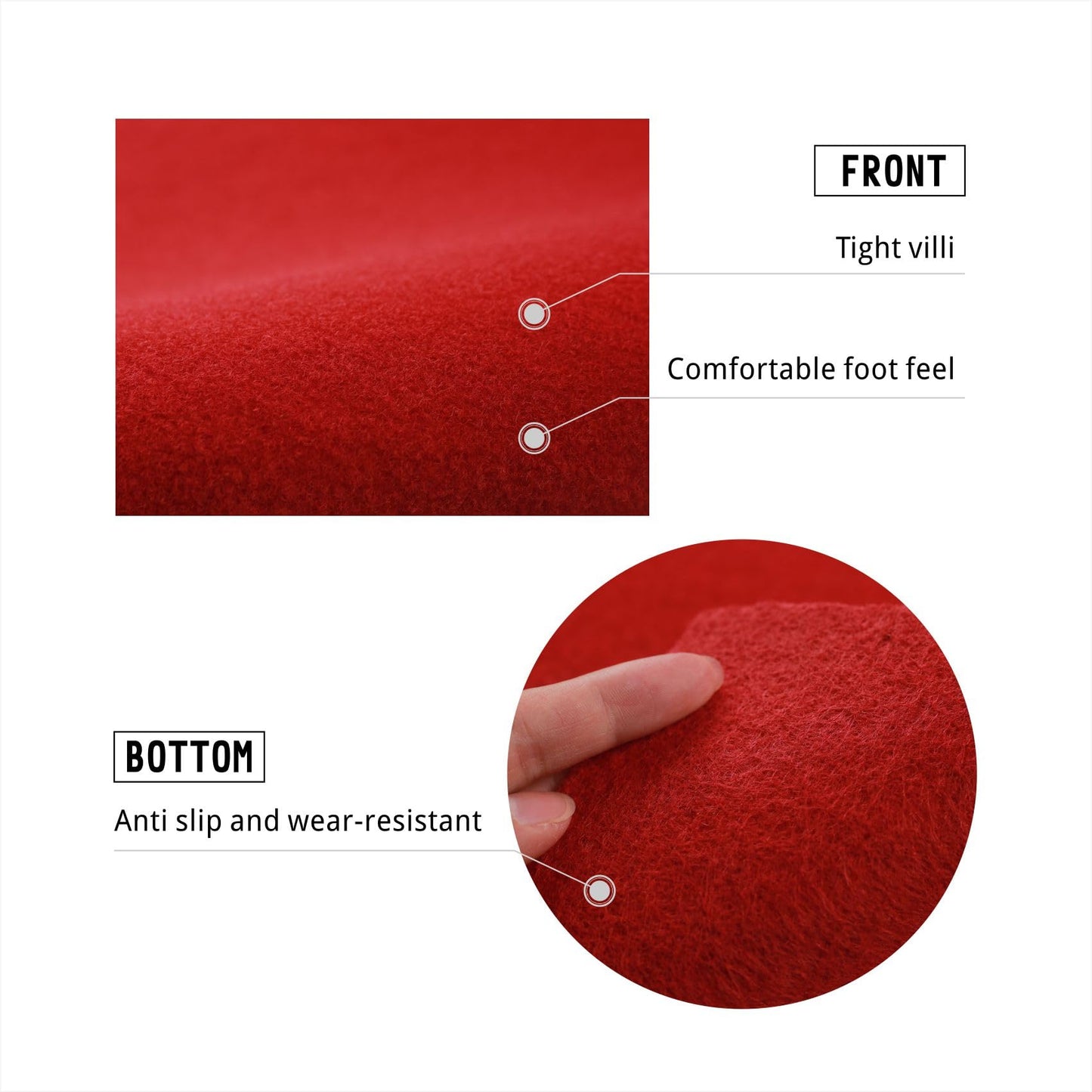 4ft x 30ft Red Carpet Runner for Party,Anti Slip Thickening 350 GSM Non-Woven Polyester Fabric Aisle Runner for Wedding Ceremony, Red Carpet Runner for Hollywood Theme Party