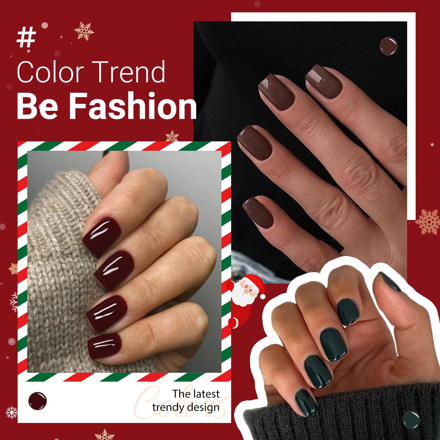 Wine Red Press on Nails Short Square, Acrylic Fake Nails Glue on Short Square Nails Press ons, Soft Gel Glue on Nail Stick on for Women Thick Solid Color 24pcs
