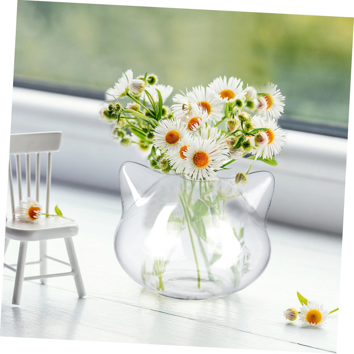 HAKIDZEL 2pcs Cat Shaped Glass Terrarium Vases for Hydroponic Plants Delicate Home Flower Vase with Smooth Design Cute Decorative Containers for Desktop and Coffee Table Display