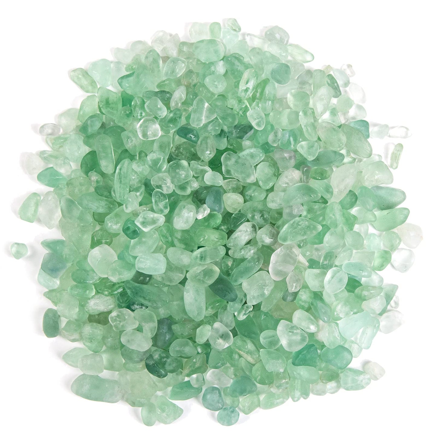QICQDRAM Natural Green Flourite Crystals Bulk 0.9 Lb/405g Small Tumbled Chips Crystal Stone Decorative Pebbles for Home Decoration & Fish Turtle Tank, Vase Filler, Plants Decor