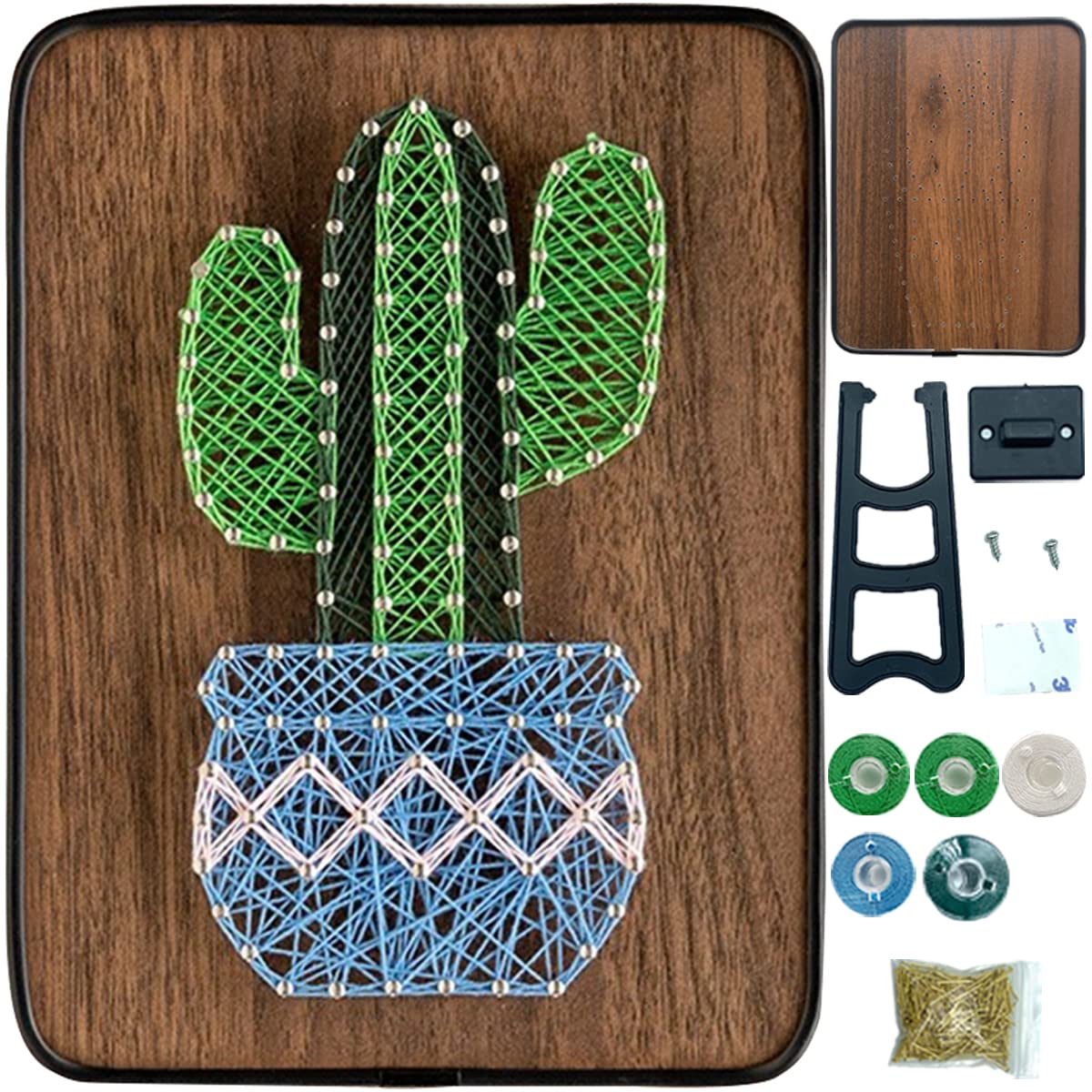 BAZIMA DIY String Art Kit for Beginner,Cactus String Art,DIY Cactus Potted Craft Kit,Unique Gift,Craft Kit for Holidays