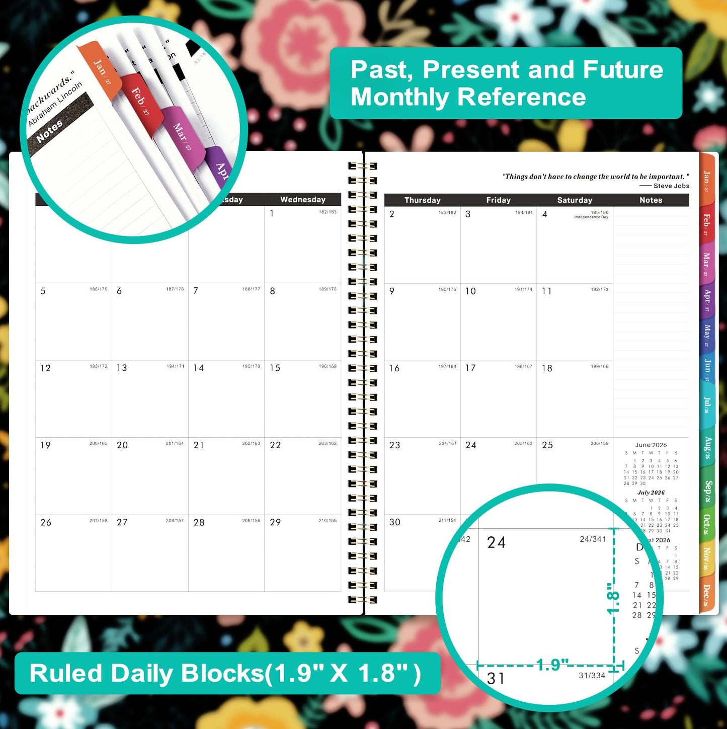 2026-2029 Monthly Planner/Calendar - 3 Year Planner 2026-2029 - July 2026 - June 2029, 9'' x 11'', 3 Year Calendar Planner 26-29, 36 Months, Colorful Tabs, Inner Pocket, Notes Pages, Great for School Work Home Long-Term Planning