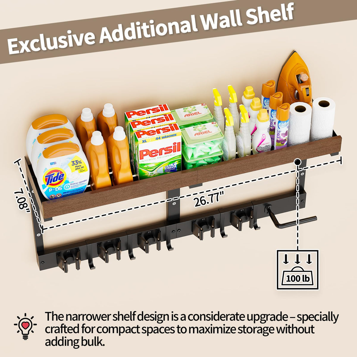 Broom and Mop Organizer Wall Hanging