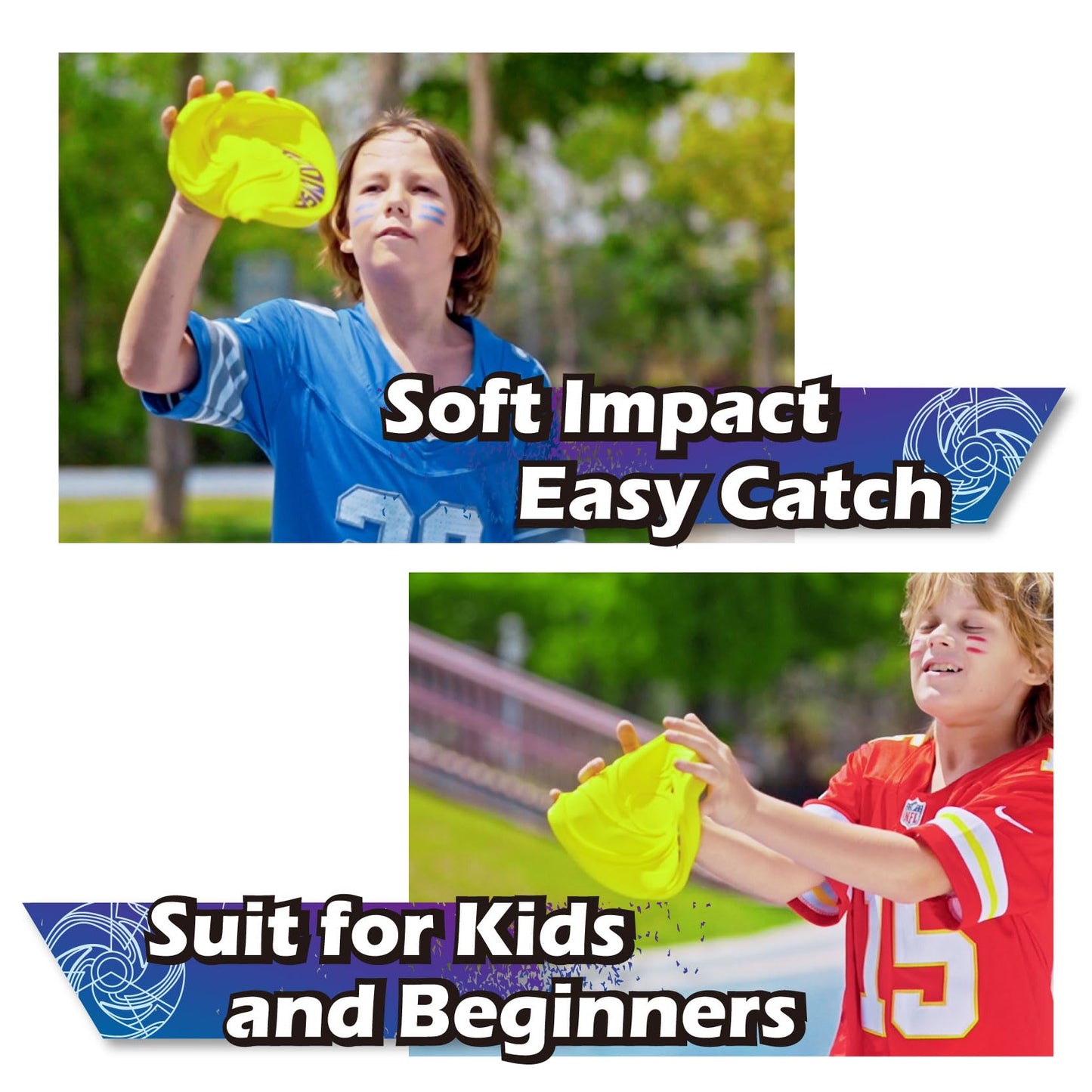 AMAZING TOYZ Tirodisc Frisbee for Kids 2-Pack Red and Blue 20cm Foldable Pocket Durable Soft Silicone Fly Stable Easy Throw Easy Catch Flying Disc for Adults Beginner Waterproof Outdoor Toys Gift