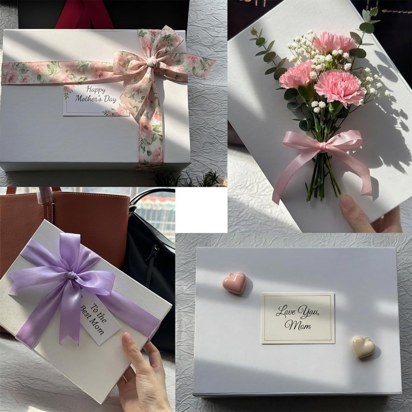 HcoHlow White Magnetic Gift Box 9x6.7x2.75 Inches, Rigid Collapsible Gift Boxes with Lids for Presents, Bridesmaid Proposal Box, Graduation, Wedding, Birthday Gift Packaging