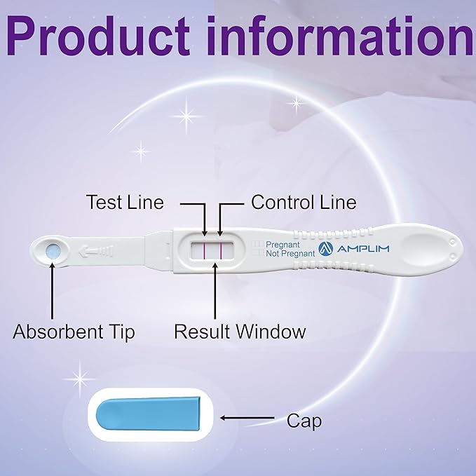 AMPLIM HCG Early Detection Pregnancy Test Bulk Stick – 6-Days Sooner, Extra Sensitive 10 MIU/mL, FSA HSA, Midstream – Mom 2-Sec Easy Home Tests, 99.99% Accurate Pregnant Test Result, ept 10-Pack