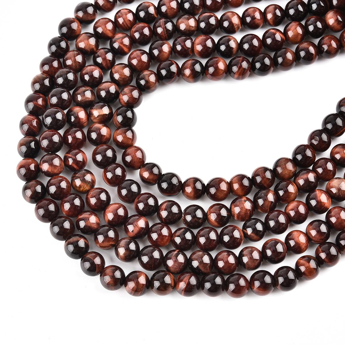 Genuine Red Tiger Eye Beads for Jewelry Making Gemstone Semi Precious Stone Round 6mm Strand 15"(60-62pcs)