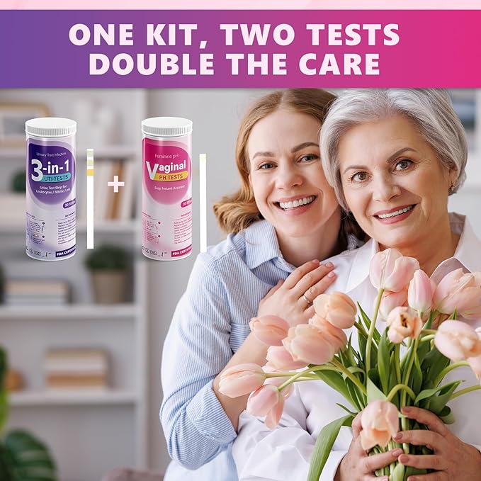 UTI Test Strips (UTI) Test Strip + Vaginal pH Test Kit for Women & Kids Urine Test Strips, Urinalysis Test Strip for UTI and Bladder, Easy at Home Urinary Tract Infection Test Kit.