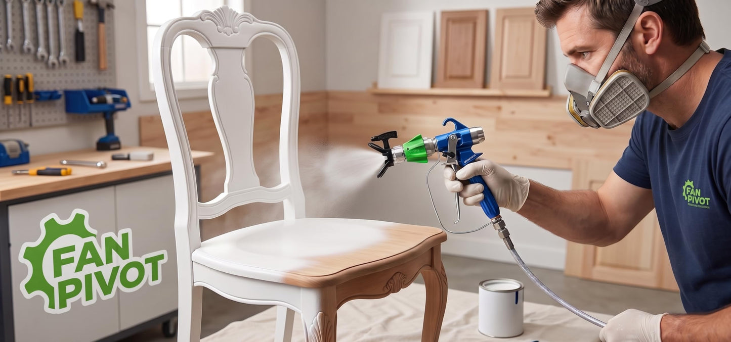 Fan Pivot Airless Spray Gun Accessory, 7/8" Thread, Fits Most Standard Spray Guns Including: Graco, Wagner, Titan, TriTech, and Other Variations.