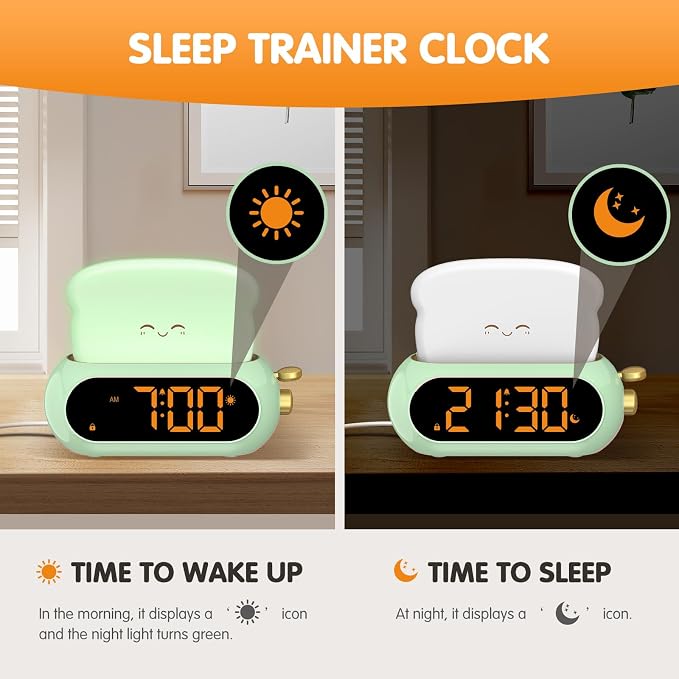 Netzu Alarm Clock for Kids, OK to Wake Clock with Night Light and Sound Machine, Pink Clock with 10 RGB Color, 6 Alarm Tones, Nap Timer, Snooze, Bedside Clocks for Boys Kids Teens Birthday Gifts