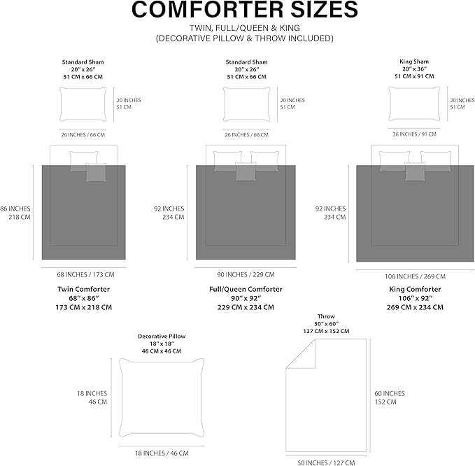 UGG Remina Twin Comforter Set 4 Piece Bed in a Bag with Throw Blanket, Decorative Pillow Sham and Reversible Comforter Hypoallergenic Washable College Dorm Bedding, Twin XL, Brown Birch