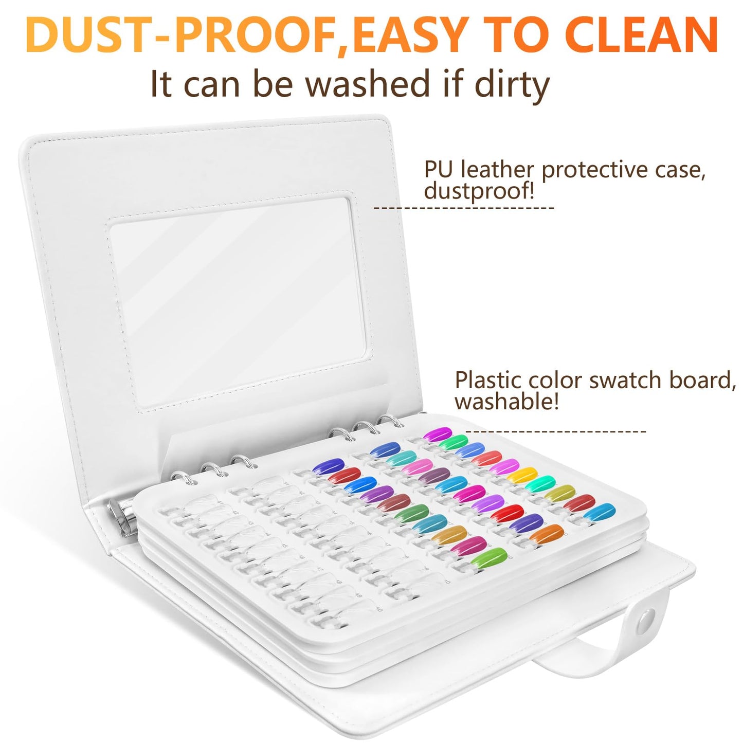 I·B·N G Upgraded Nail Color Swatches Nail Sample, Detachable 150 Nail Polish Color Display Book with Clear Nail Tips, C11