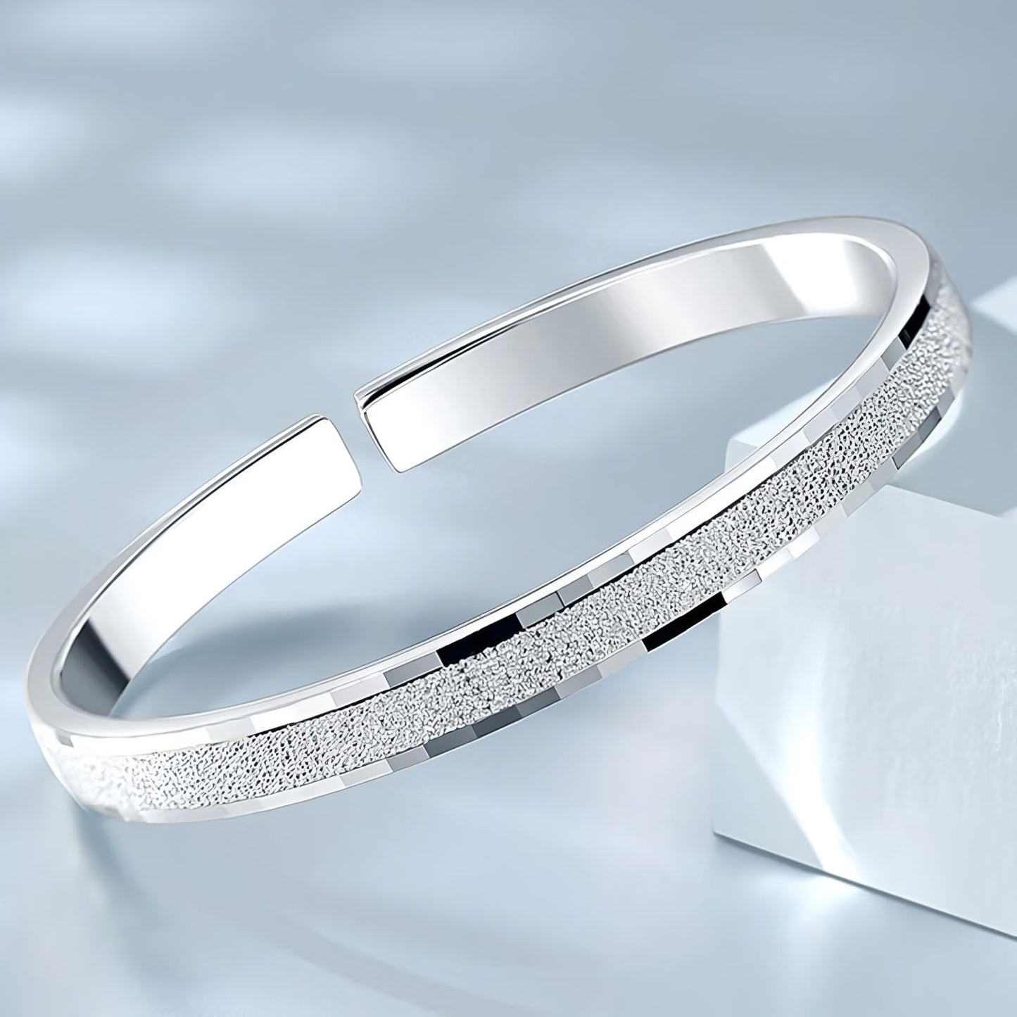 Handmade 925 Sterling Silver Bangle Bracelets For Women Matte Hammered Bangle Bracelets High-Polish Wide Bangles Open Adjustable Bangle Bracelets For Women Minimalist Statement Bangle Christmas Gifts