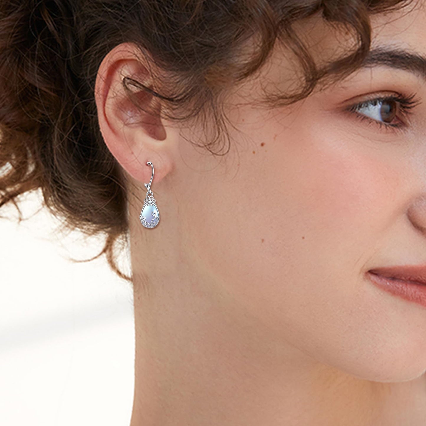 TALYKONG Moonstone Earrings for Women Teardrop Leverback Dangle Earrings for Women(moonstone teardrop)