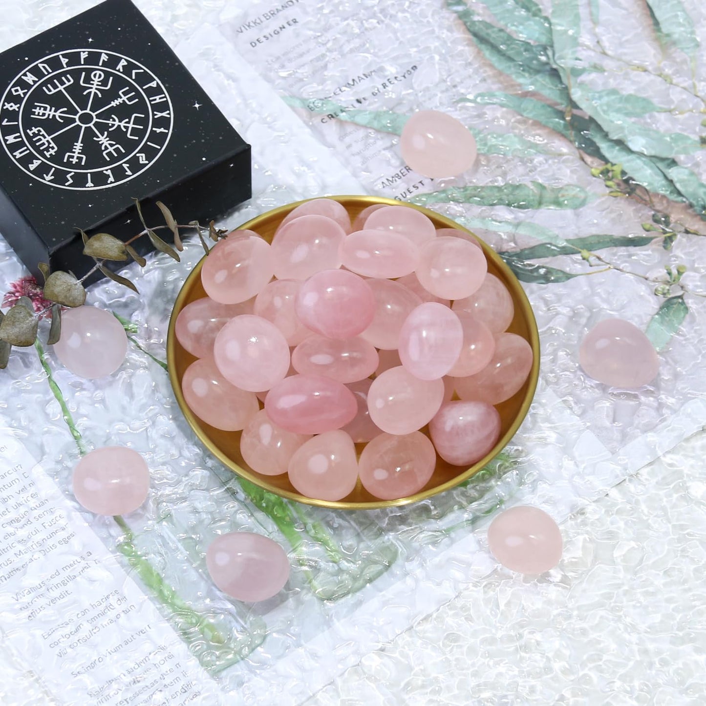 Tumbled Polished Natural Rose Quartz Stones, Crystals and Healing Stones Quartz Bulk for Wicca, Reiki, Healing Energy, Chakra Stones, Witchcraft Supplies(10Pcs)