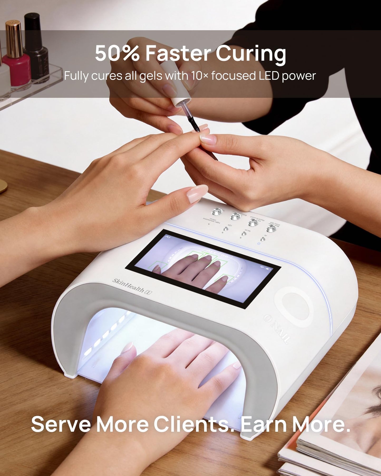 AI UV LED Best Nail Lamp-AI Precision Scan,Reduce Excess UV Skin Damage-2in1 AI Computer&Nail Dryer with HD Visible Screen,109 LEDs 2X Faster Curing,Nail Curing Lamp for Salon and Home Purple