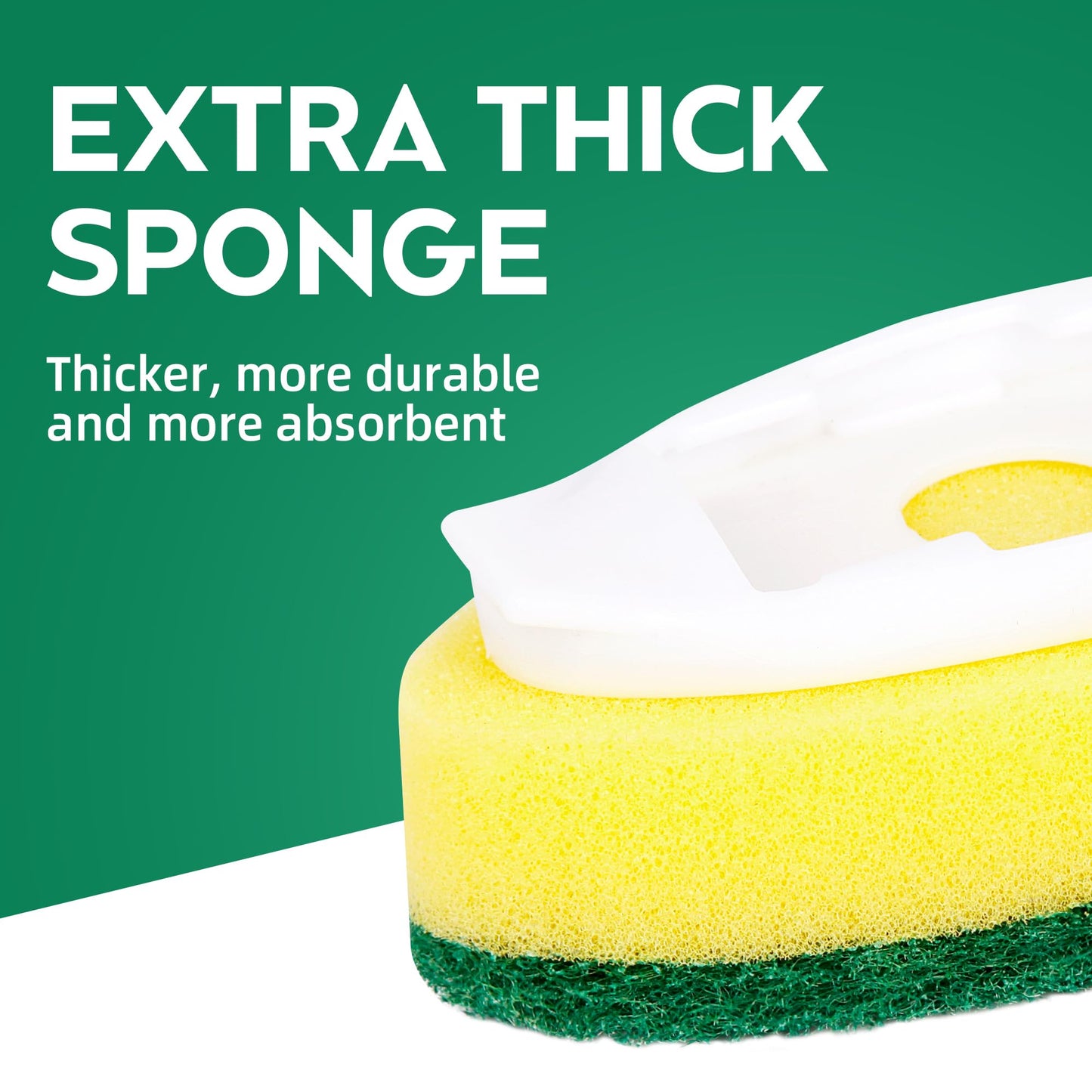 Non-Scratch Dish Wand Sponge Refills, Zero-Scratch Replacement Heads for Dish Wand, Scratch-Free Dishwand Refills, Non-Scratching Scrubber Pads for Soap Dispensing Handle, Safe for Nonstick Cookware