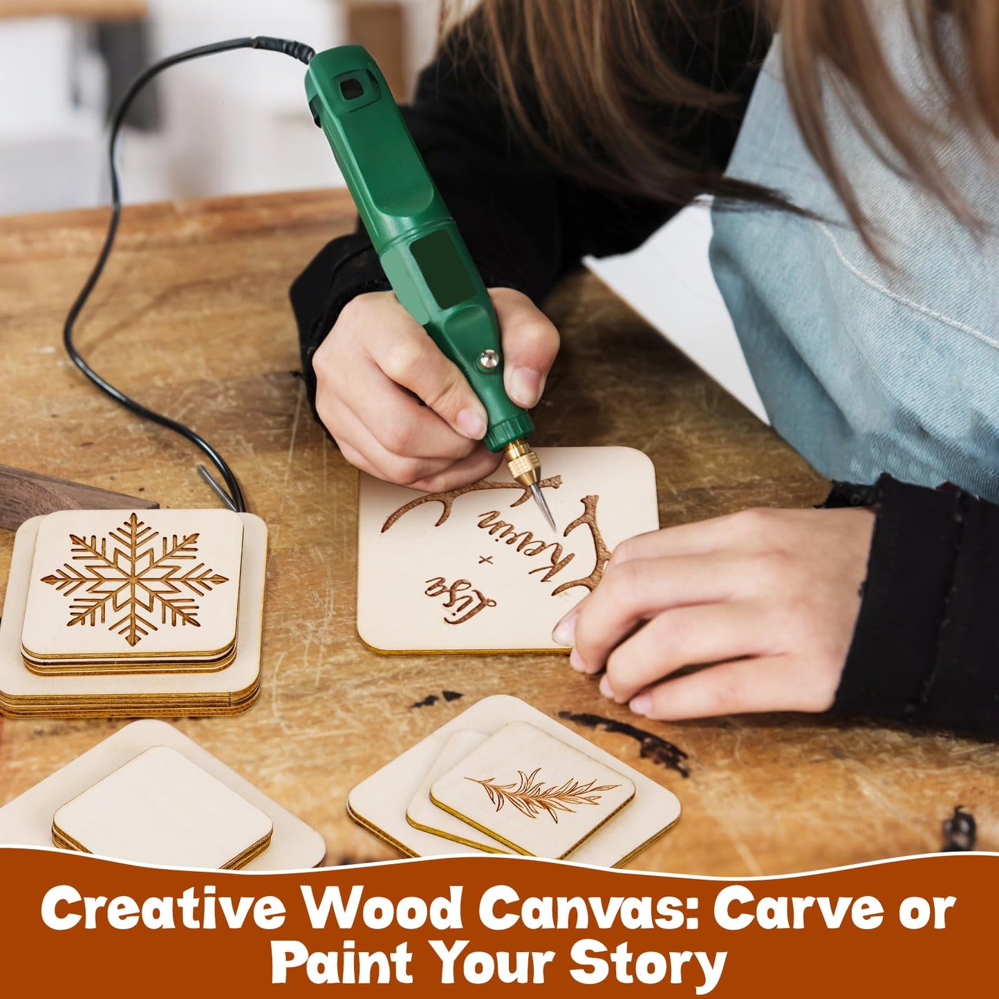 Meetory 42 Piece Unfinished Blank Wood Square,3 Different Size Wood Square Slices Cutouts for DIY Arts Craft Project, Pyrography Art, Painting Writing and Decoration(3 Sizes, 2", 3", 4")